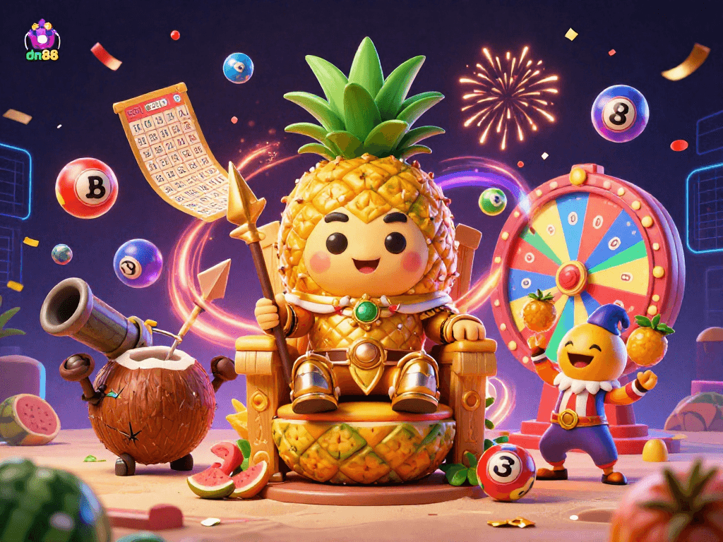 Experience thrilling gaming at dn88 with vibrant characters and exciting elements in this casino scene.