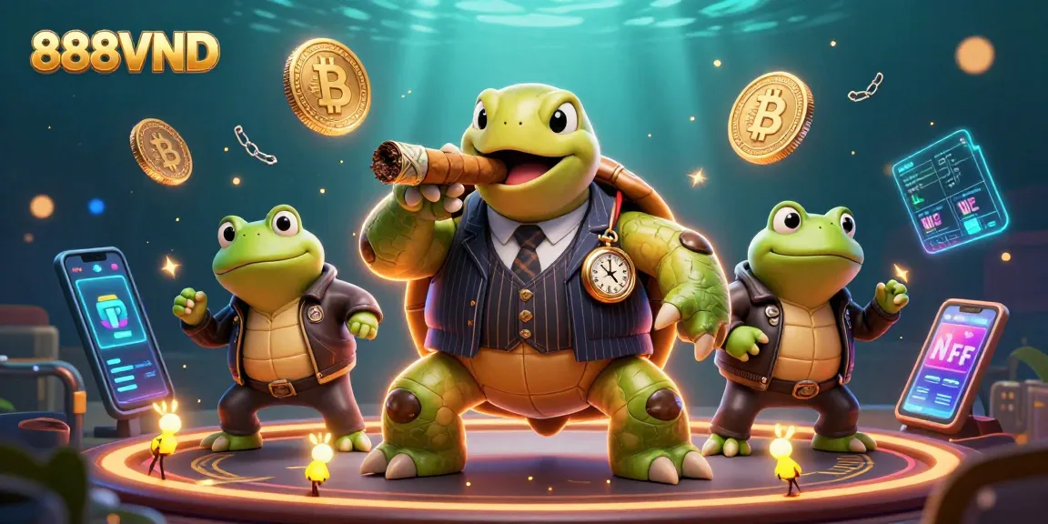 Win big at 888VND with our luck-filled casino featuring a turtle mobster.