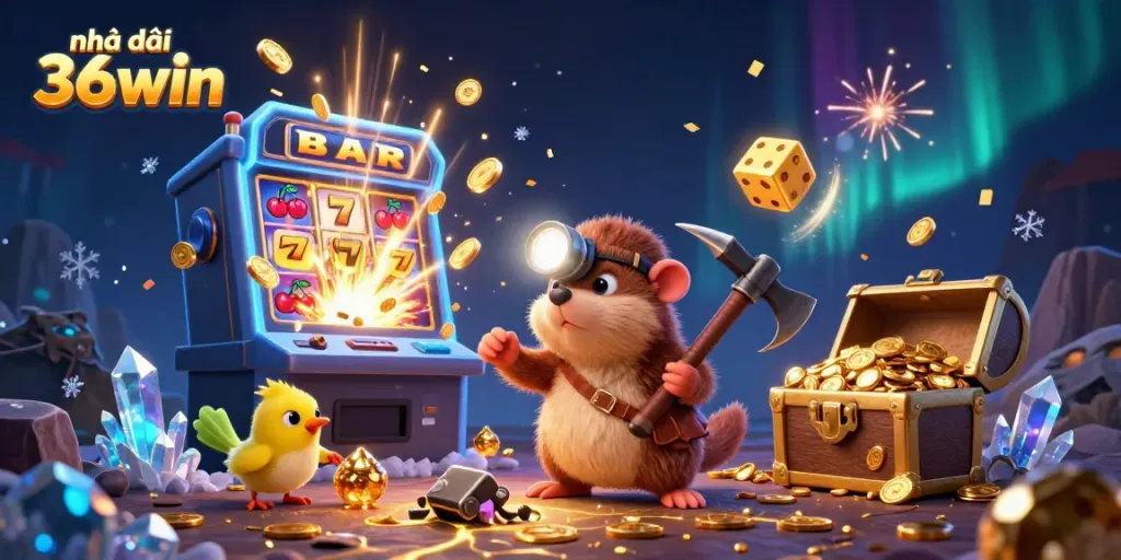 Experience the thrill of Nhà cái 36win with vibrant 3D casino scenes bursting with excitement and jackpots.