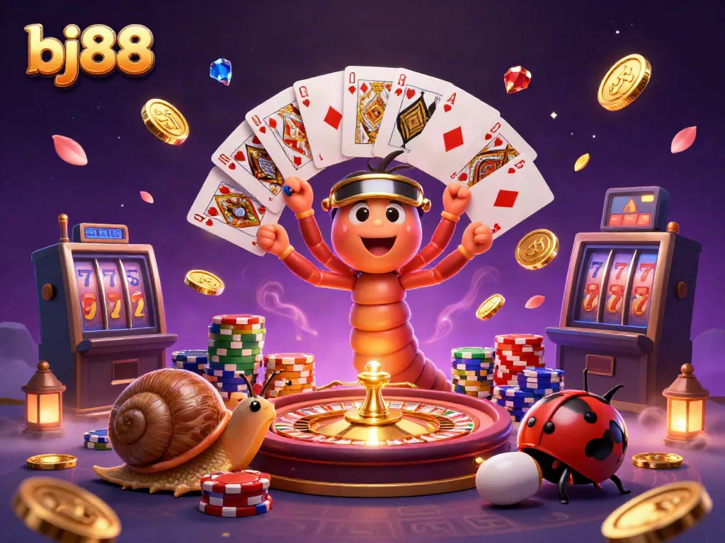 Experience thrilling gameplay with bj88's vibrant 3D casino scene showcasing dynamic characters and exciting elements.