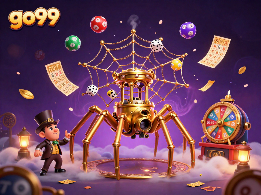 Immerse in go99’s thrilling casino scene filled with steampunk elements and lottery excitement.