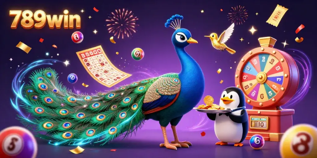 Experience the vibrant excitement of 789win with colorful lottery elements and engaging characters.