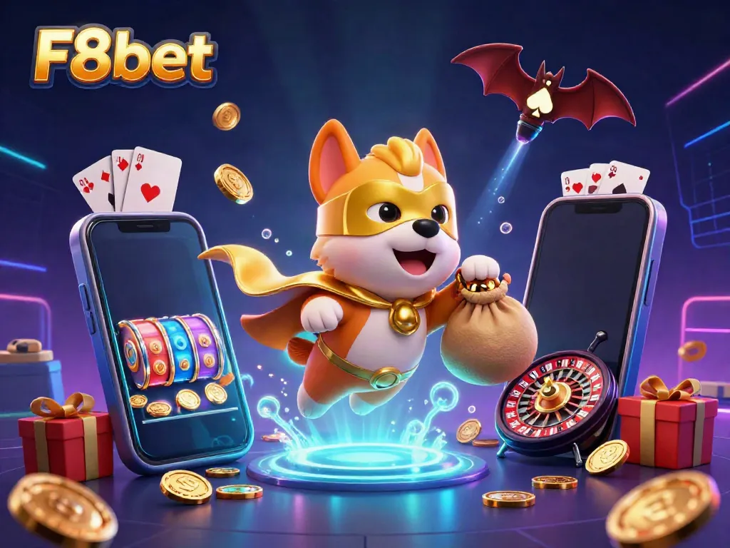 Play games and win big with F8bet - exciting 3D casino illustration