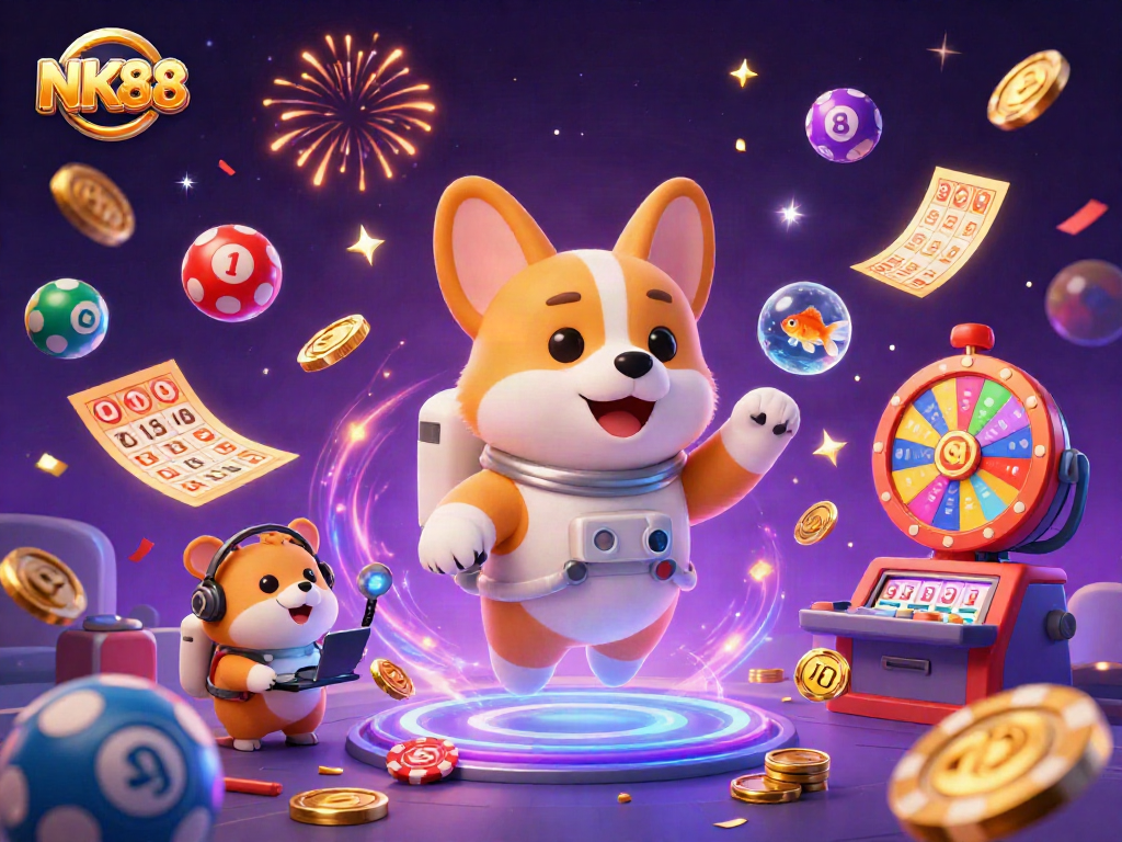 Engage with NK88 and enjoy vibrant lottery scenes featuring colorful elements and thrilling characters.