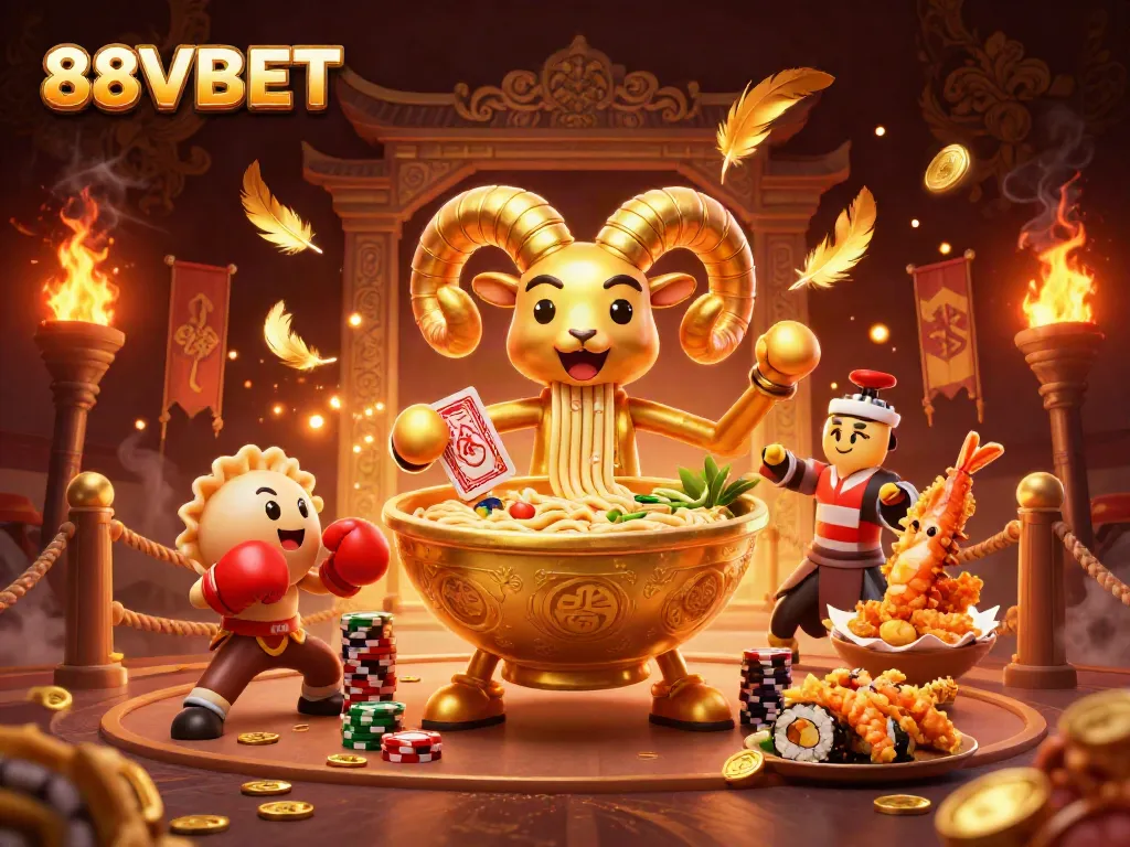 Experience thrilling victories with 88VBET in this vibrant 3D casino illustration featuring dynamic characters and elements.