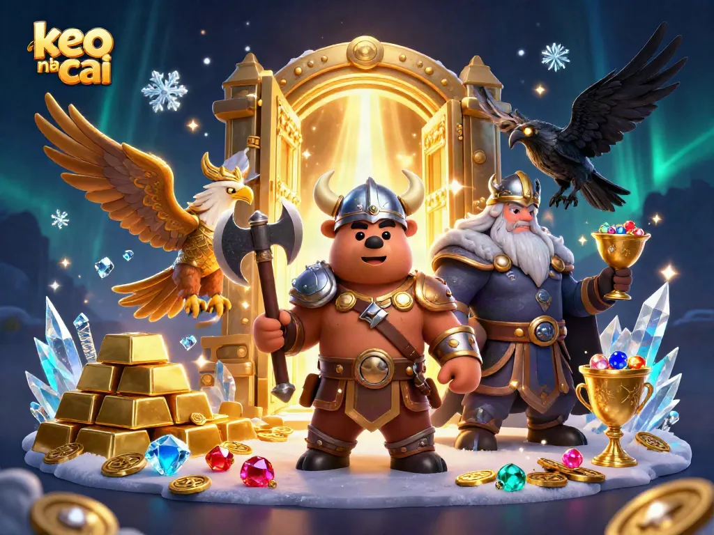Discover keo nha cai updates with our engaging Viking-themed 3D illustration, showcasing excitement and winning prospects.