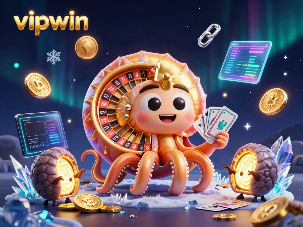 Win on vipwin with the animated nautilus and glowing cards in a dynamic casino scene.